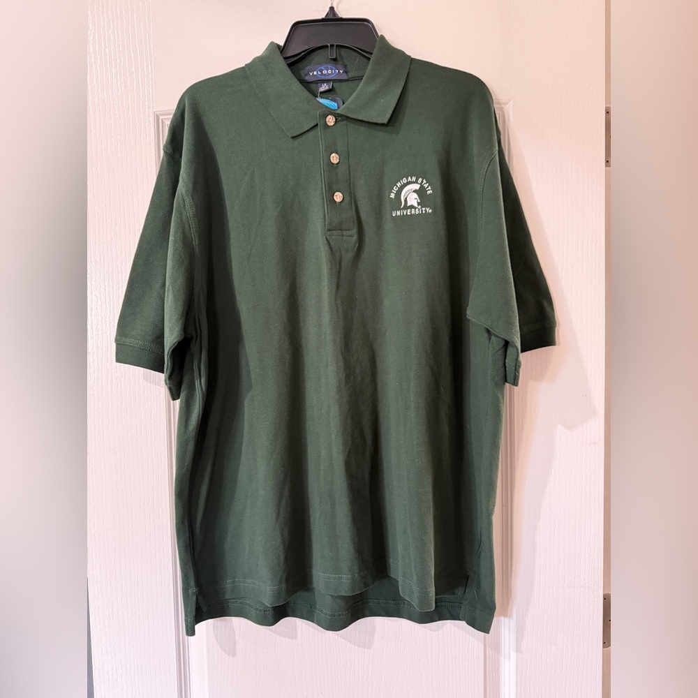Michigan State Green Golf‎ Polo Shirt NWT Sz Large